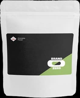 Brand Zero cannabis flower bag